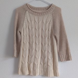 Mossimo large cream & tan knit sweater